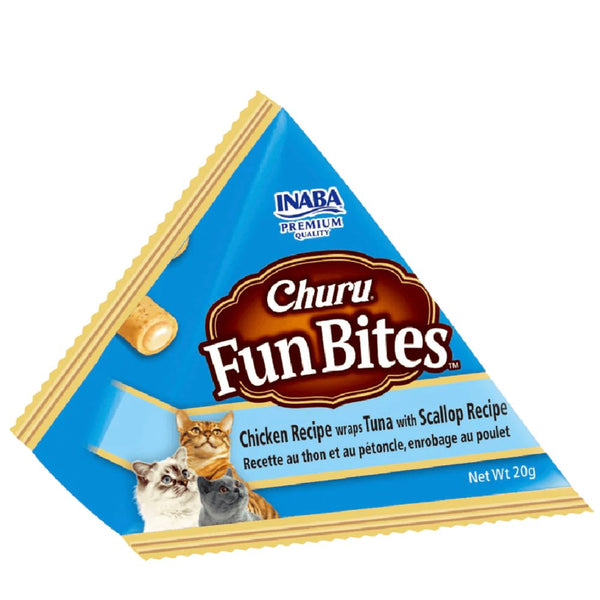 Snack Para Gato Churu Fun Bites Pollo Con Atún y Vieira 60gr
