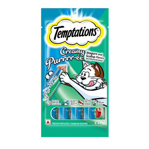 Snack Para Gatos Temptations Creamy Atun Y Vieira 48gr