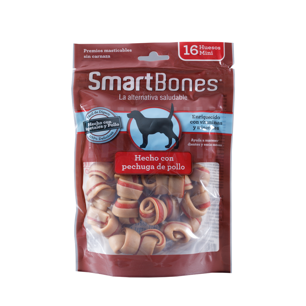 Snack para perros pequeños Smartbones Pollo Paquete 16 Und