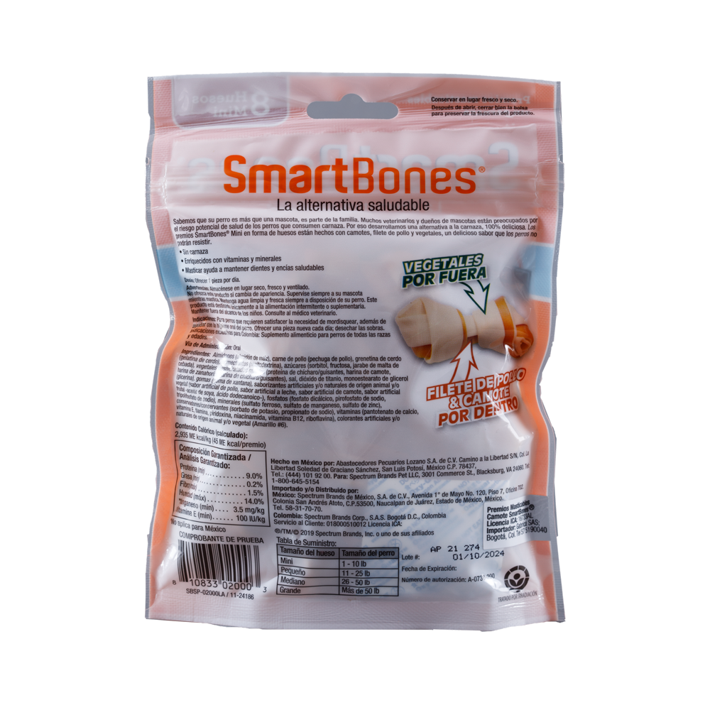 Snack para perros pequeños Smartbones Sweet Potato 8 Und