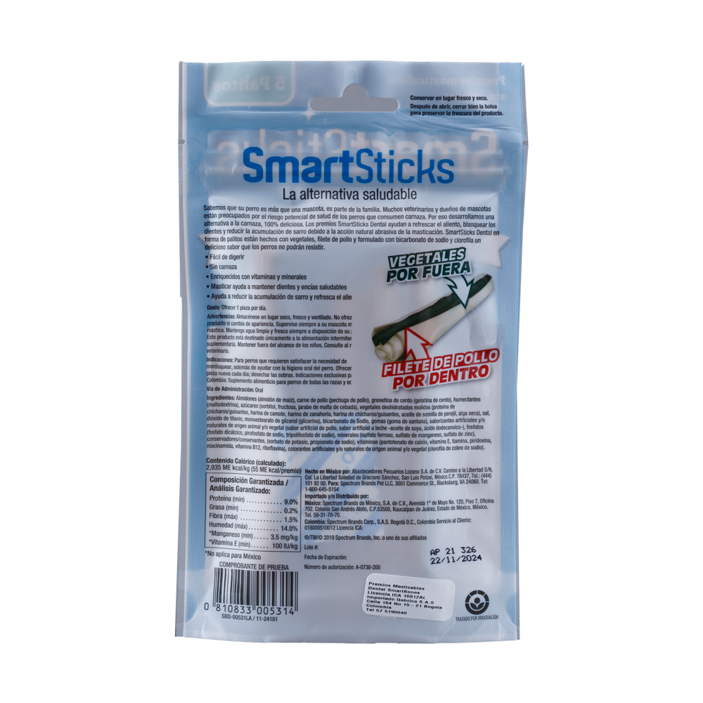 Snack dental Smartsticks Paquete 5 Und