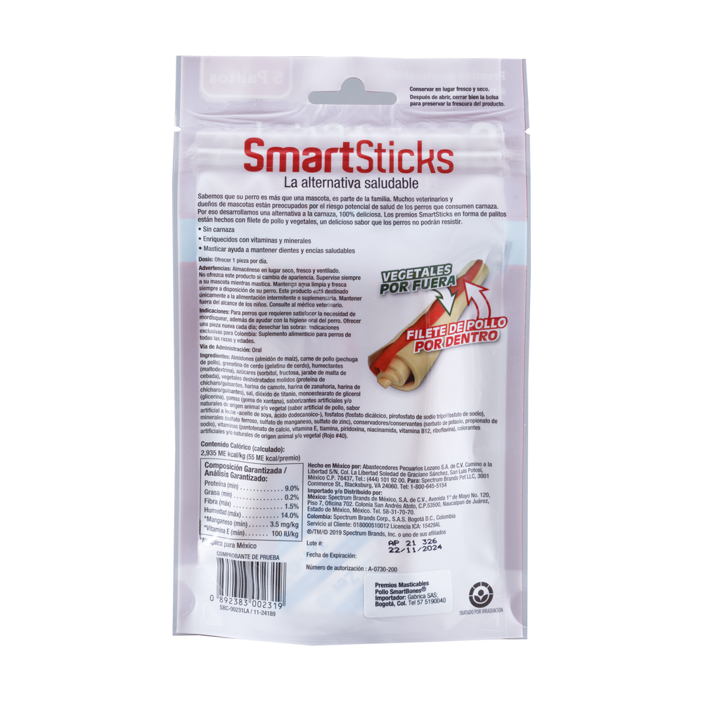 Snack para perro Smartsticks Pollo 5 Und