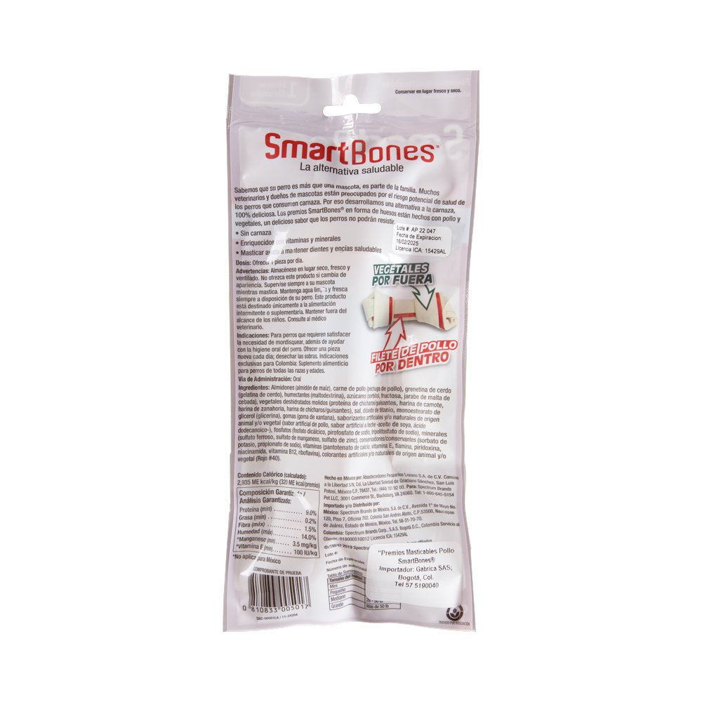 Snack para perros grandes Smartbones Pollo Paquete 1 Und