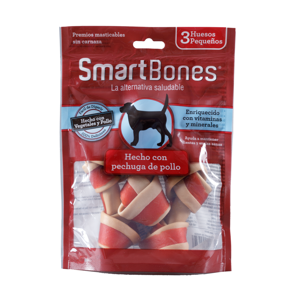Snack para perros pequeños Smartbones Pollo Paquete 3 Und