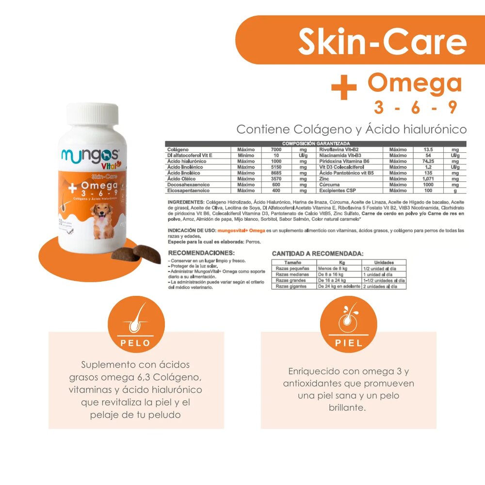 Suplemento Para Perro Mungos Vital Omega 3-6-9 de 50 Nuggets