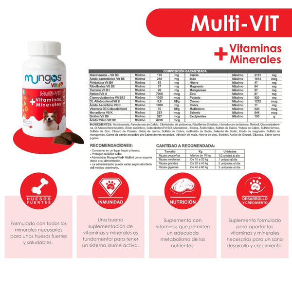 Suplemento Para Perro Mungos Vital Vitaminas y Minerales 45 Nuggets