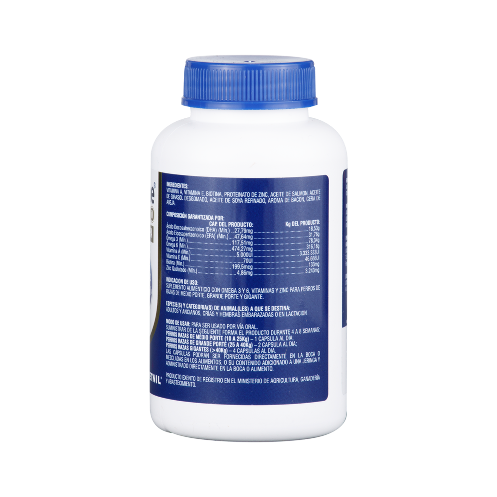 Suplemento para Perro y Gato Pelo y derme 1500 60 capsulas