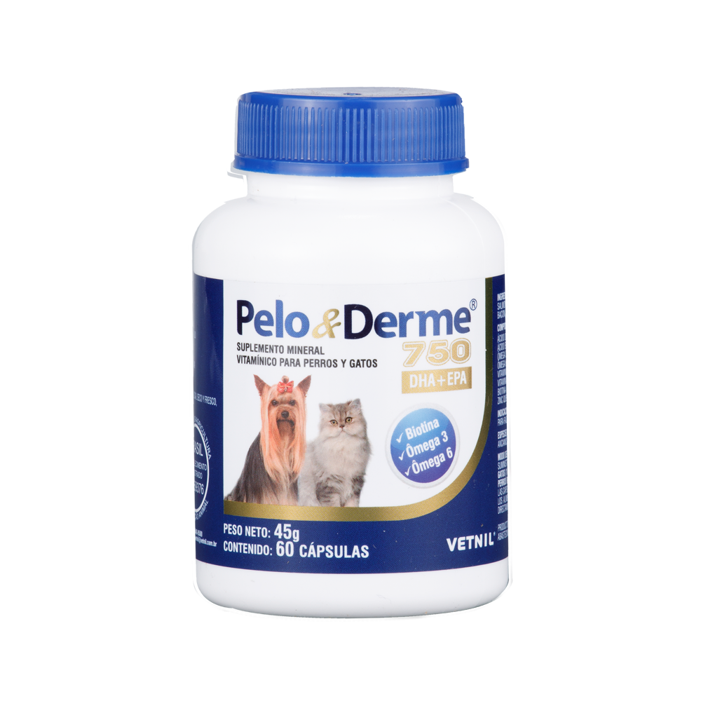 Suplemento para Perros y Gato Pelo y derme 750 60 capsulas