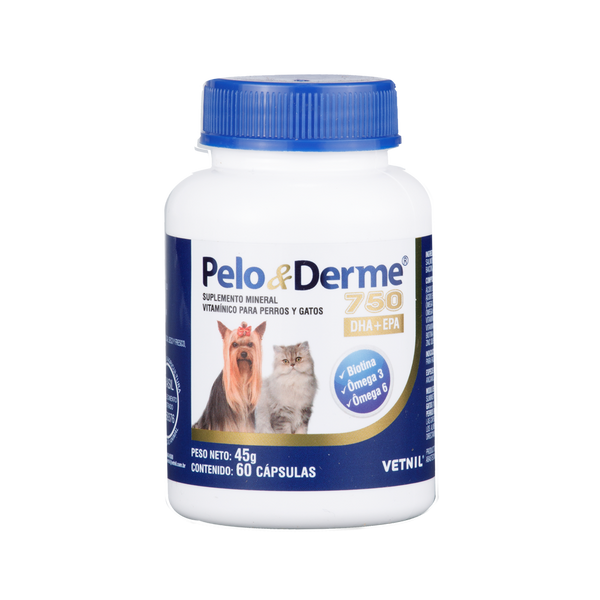 Suplemento para Perros y Gato Pelo y derme 750 60 capsulas