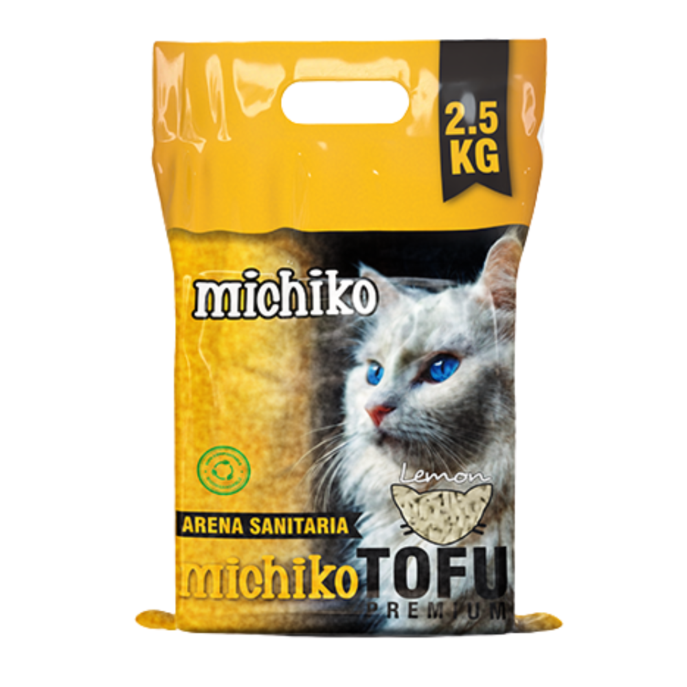 Arena para gatos Sanitaria Premium Michiko Tofu Ecologica 2.5kg