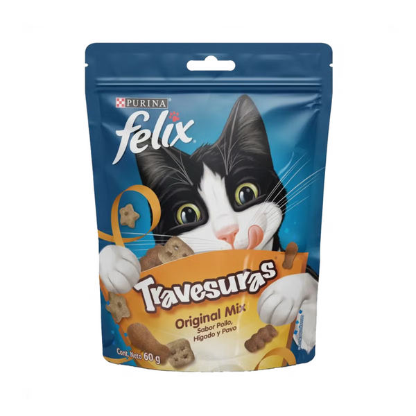 Galleta para gatos Felix Travesuras Original Mix 60 Gr
