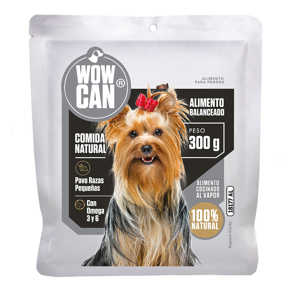 Alimento húmedo para perros Wow Can Pavo Razas Pequeñas 300 Gr