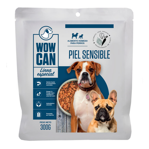 Alimento húmedo para perros wow can piel sensible- hipoalergenico 300gr