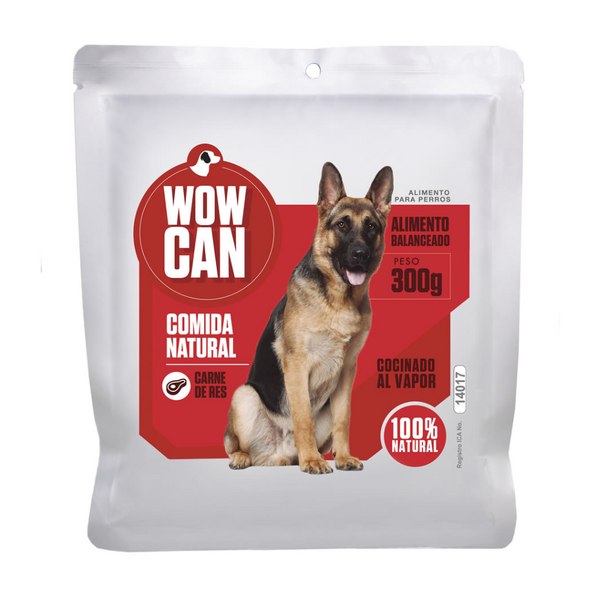 Alimento húmedo para perros Wow Can Carne de Res 300 Gr