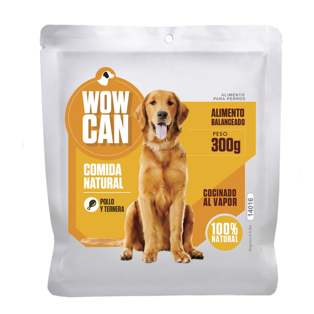 Alimento húmedo para perros Wow Can pollo 300 Gr