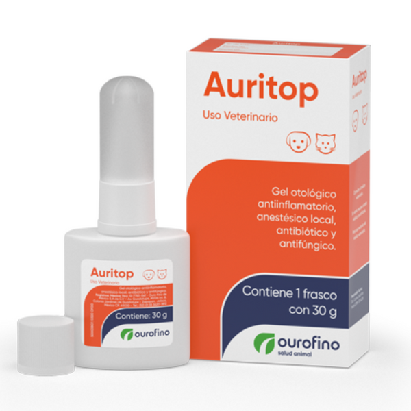 Tratamiento de otitis para perros y gatos Auritop 30 Gr