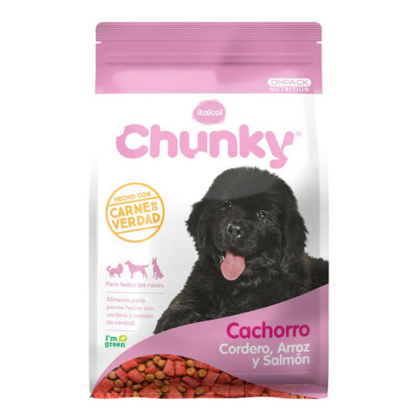 Comida para perros cachorros Chunky Cordero, arroz y salmón 4 kg