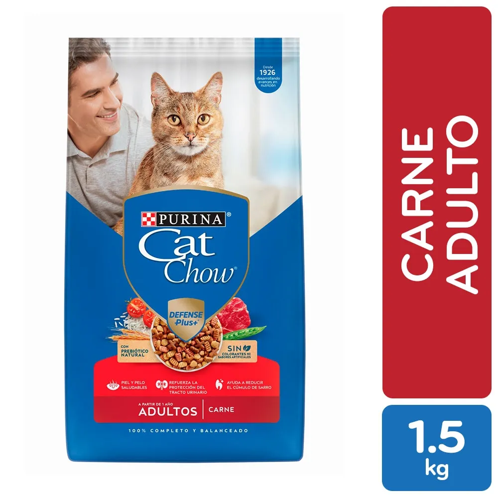 Alimento para gatos Cat Chow Adulto Activo defense plus+ Carne