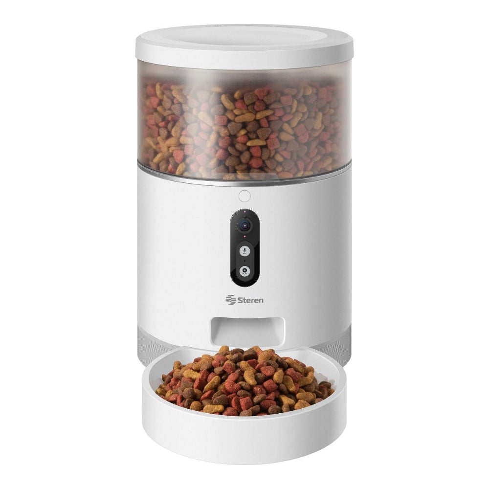 Dispensador de alimento para mascotas con Wi-fi, cámara y grabador de voz