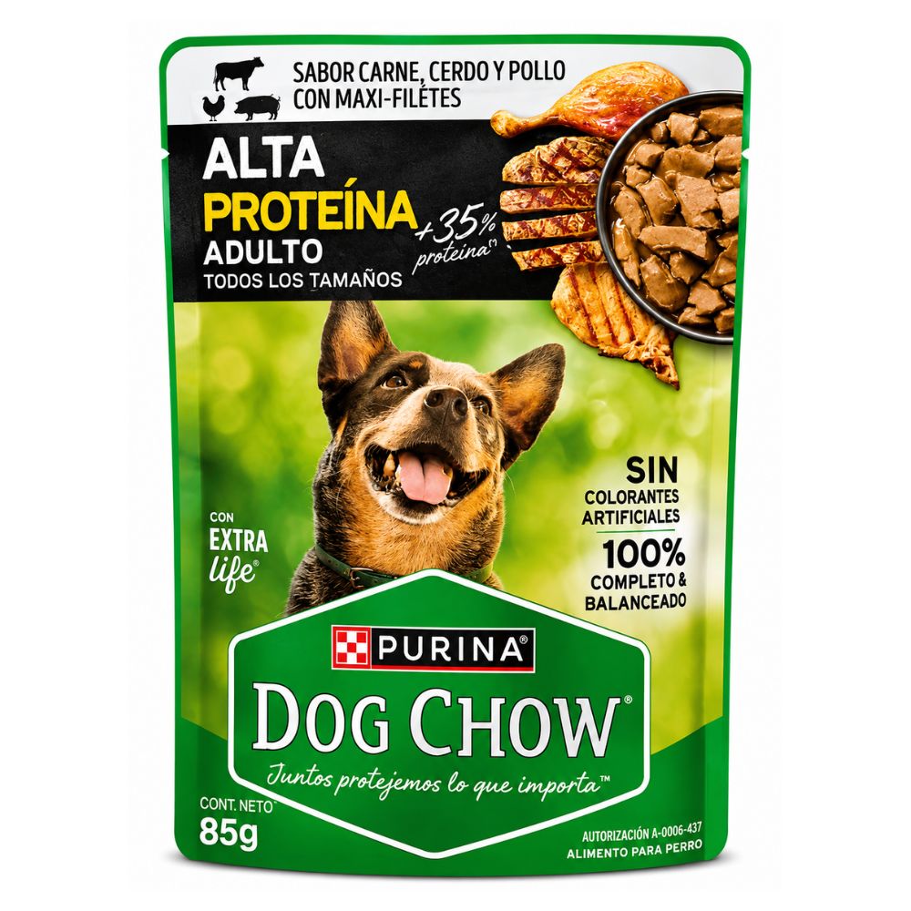 Alimento Húmedo Para Perro Dog Chow Adulto Alta Proteina 85 gr