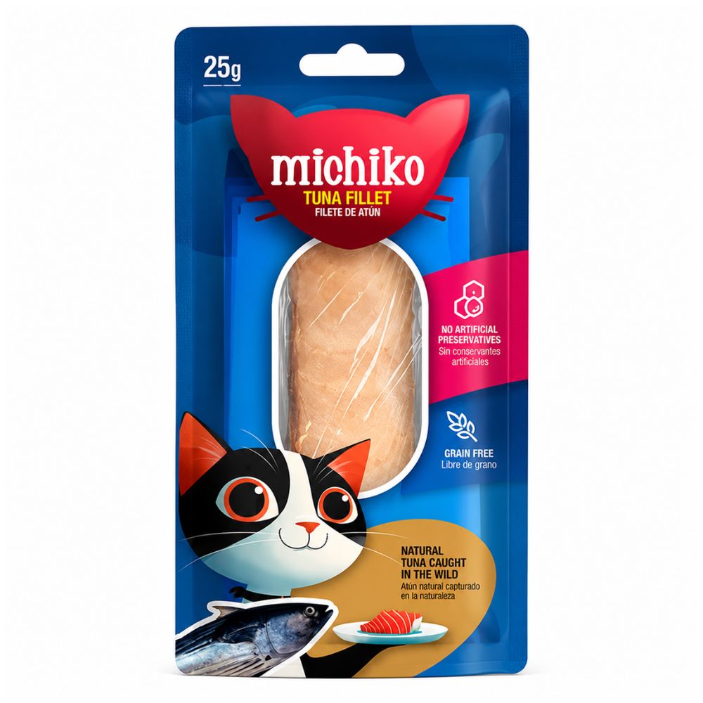 Snacks Para Gatos Michiko Atún Natural 25 gr