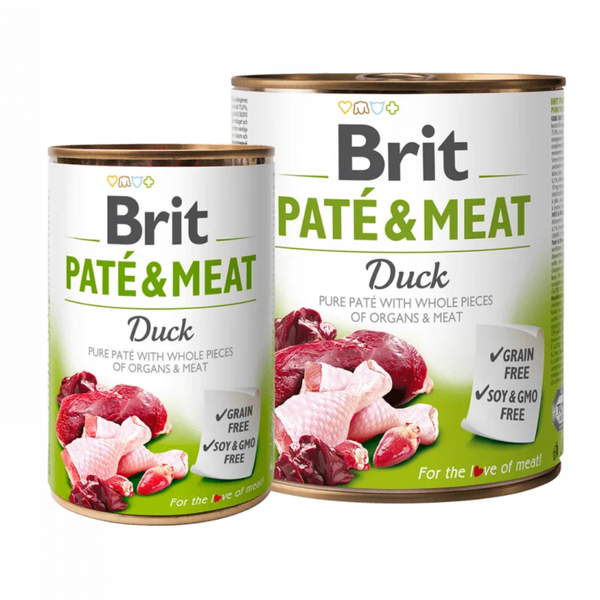 Alimento húmedo para perros BRIT Pate & Meat pato