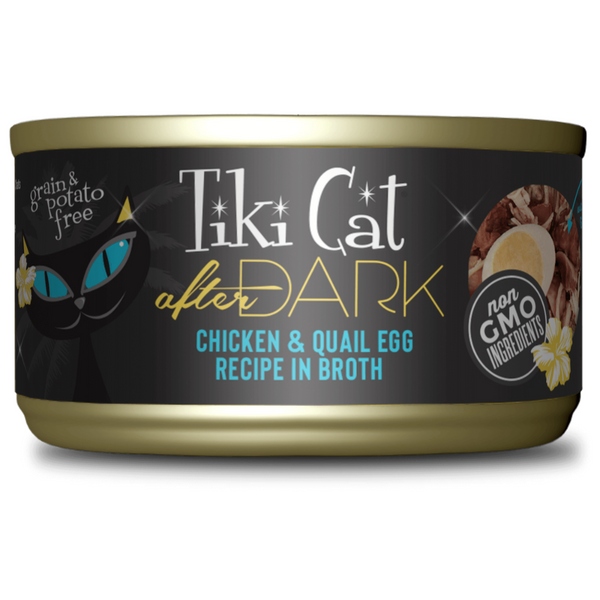 TIKI CAT AFTER DARK CHICKEN & QUAIL EGG RECIPE IN BROTH 80 Gramos