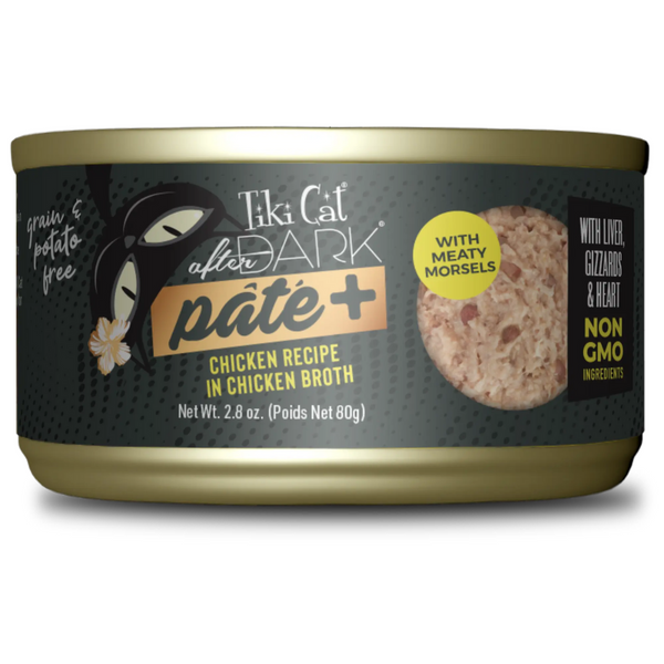 TIKI CAT AFTER DARK PATE+CKICKEN RECIPE IN CHINCKEN 80 Gramos