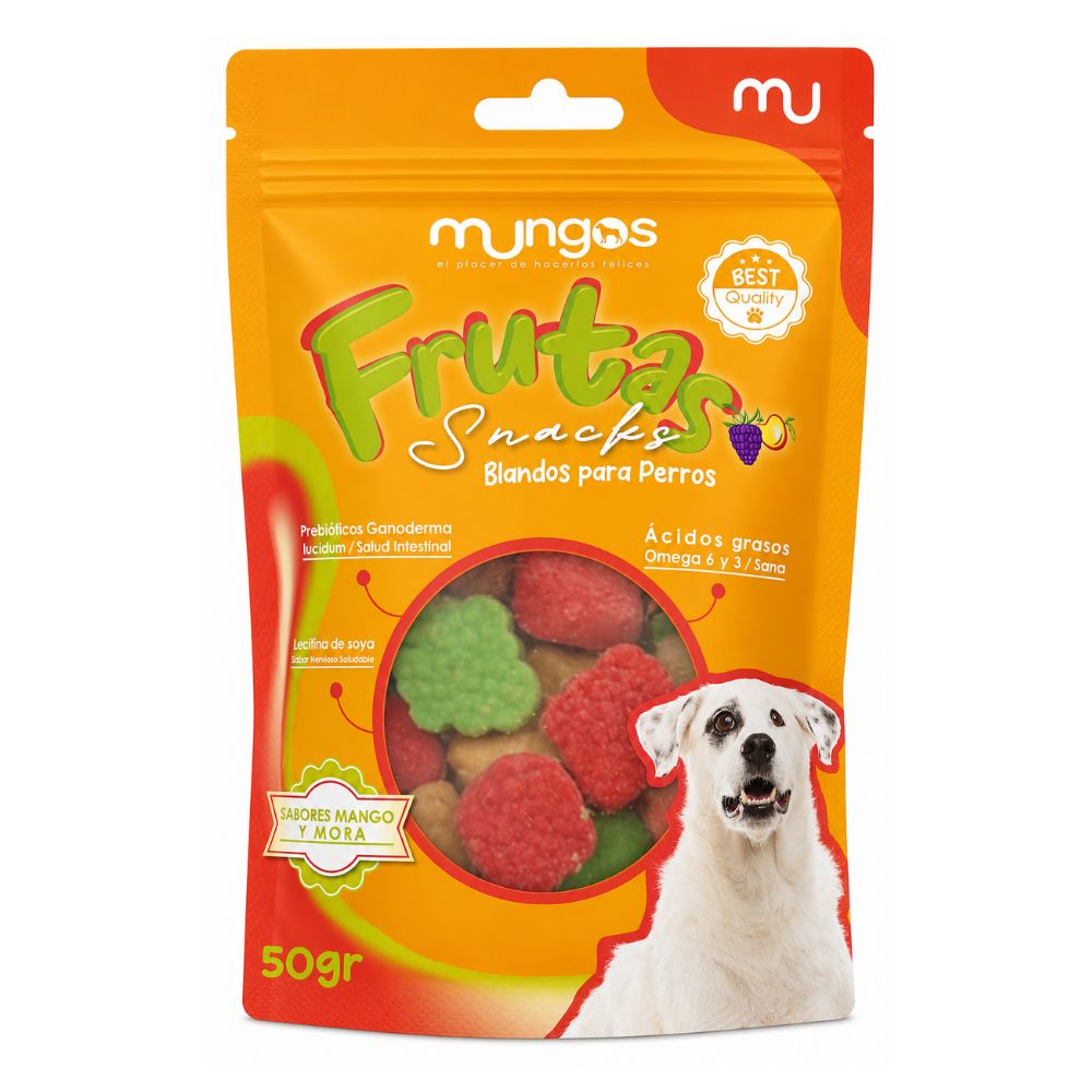 Snack Para Perros Mungos Frutas 50 gr