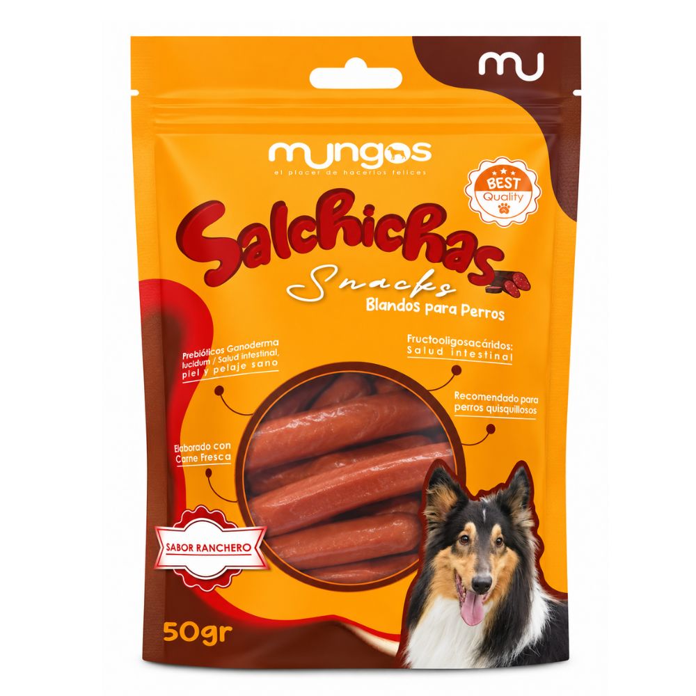 Snack Para Perros Mungos Salchichas 50 gr