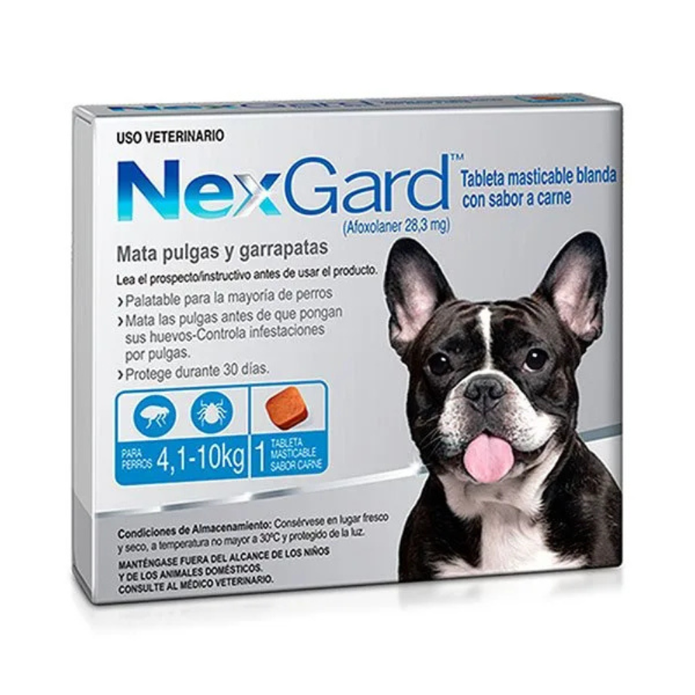 Antipulgas para perros Nexgard entre 4.1 - 10 Kg