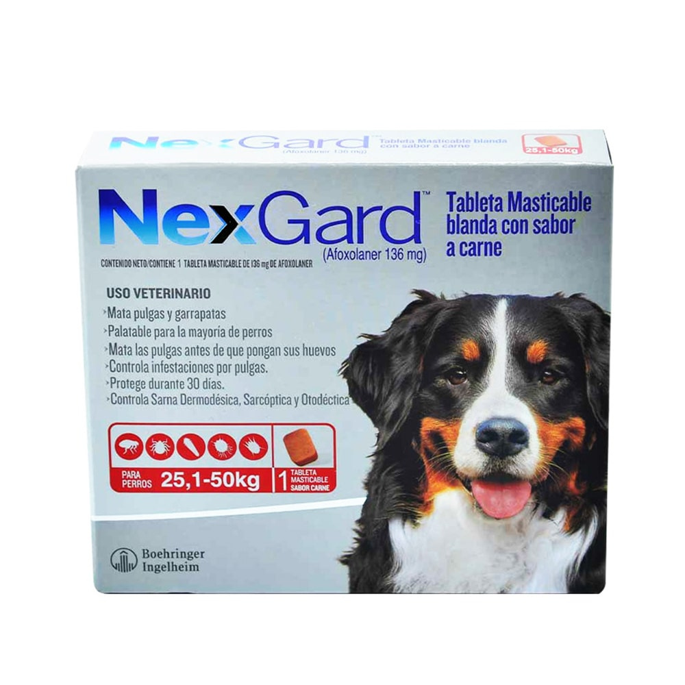 Antipulgas para perros Nexgard entre 25.1 - 50 Kg