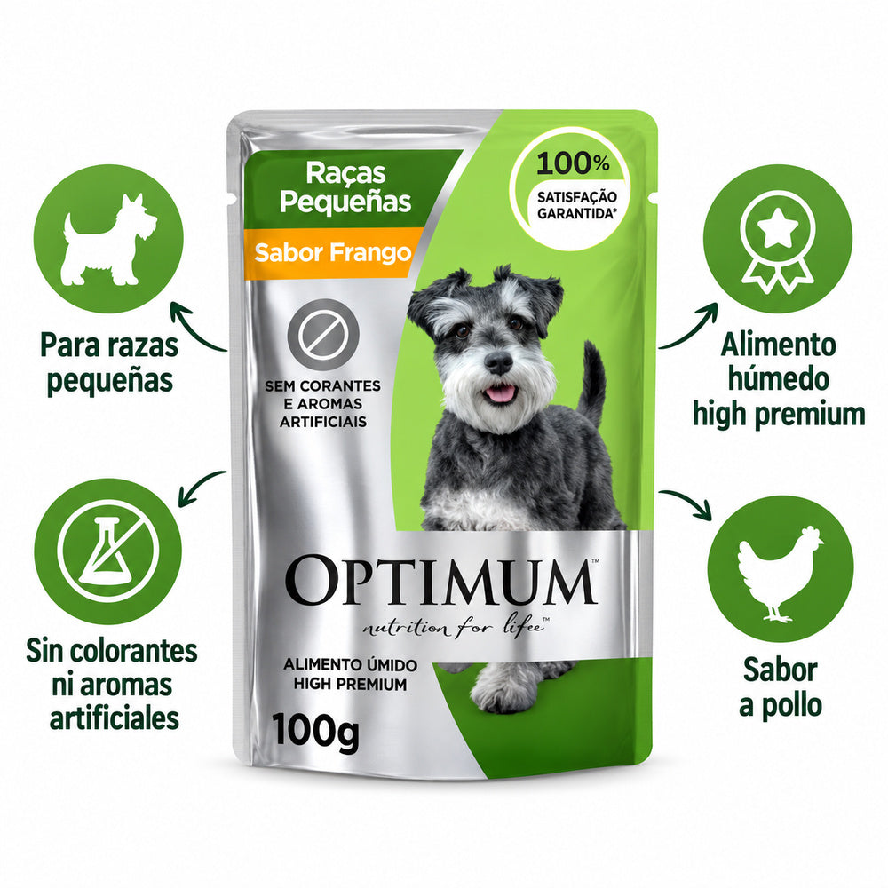 Comida Húmeda Para Perro Optimum Adulto Raza Pequeña 100 Gr