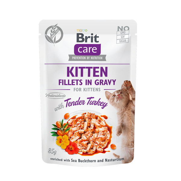 Alimento gatito Brit Care Filetes de Pavo 85gr