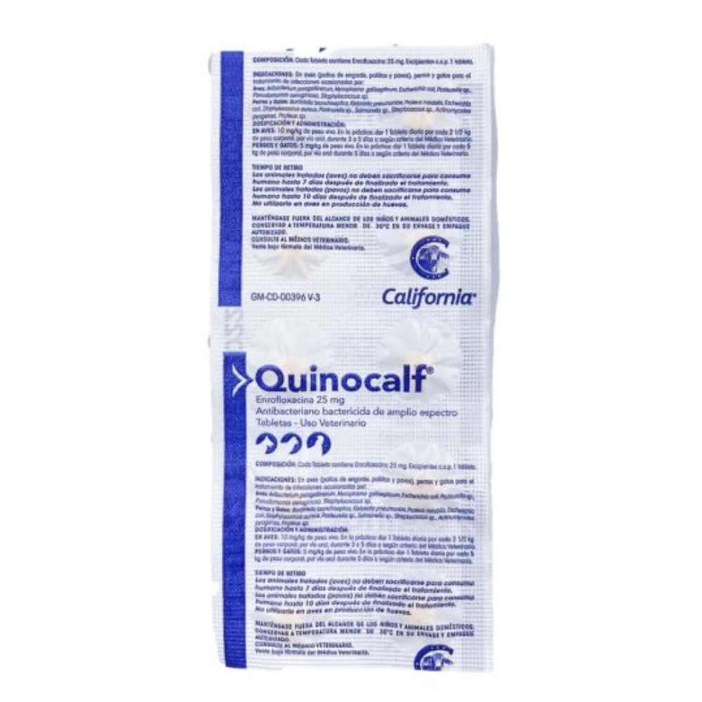Quinocalf 25 Mg Blister 10 Tabletas