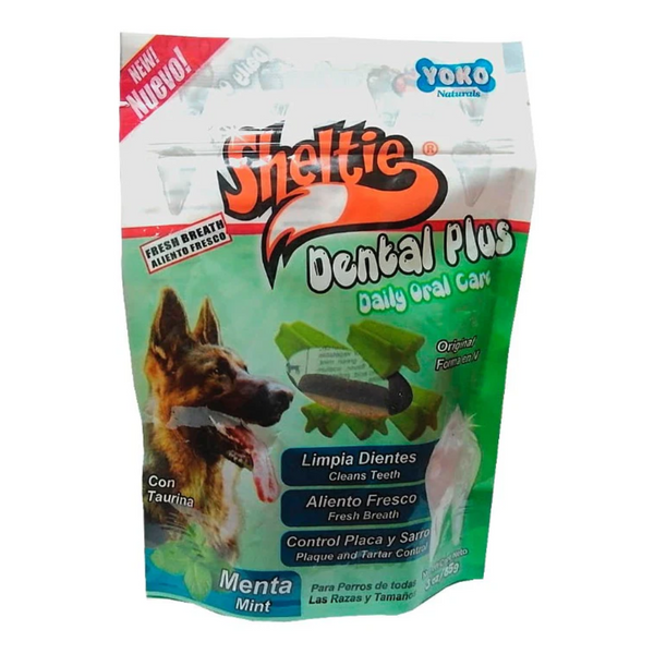 Sheltie Snack para perros dental Plus Menta 85 Gr