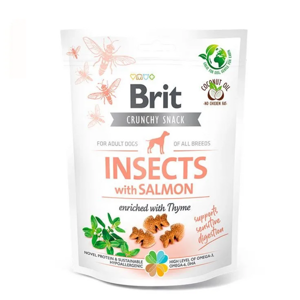 SNACK BRIT CRUNCHY INSECT SALMON 200GR