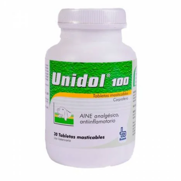 Analgésico y Antiinflamatorio para perros y gatos Unidol 100 mg