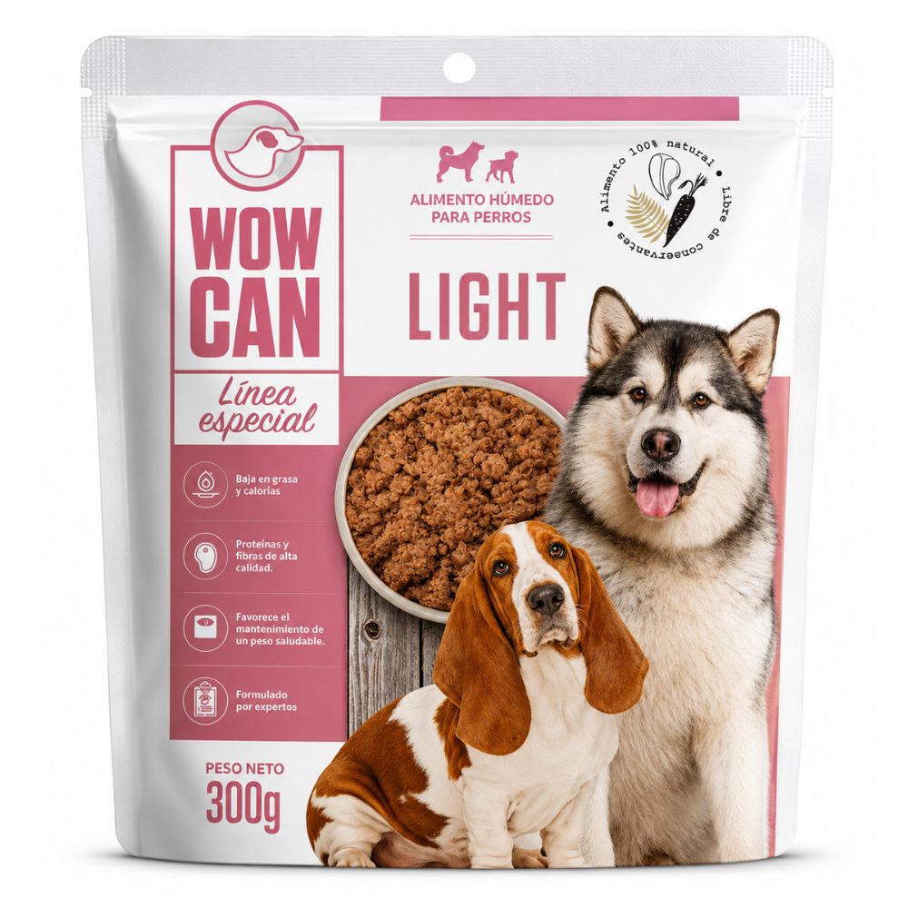 Alimento Húmedo Para Perros Wow Can Light 300 gr